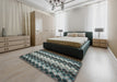 Contemporary Gunmetal Gray Modern Rug in a Bedroom, con1178