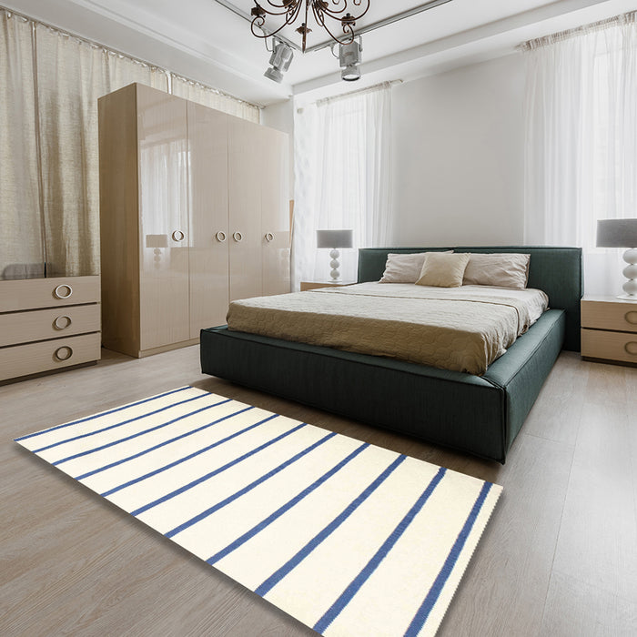 Machine Washable Contemporary Yellow Beige Rug in a Bedroom, wshcon1179