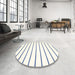 Round Machine Washable Contemporary Yellow Beige Rug in a Office, wshcon1179