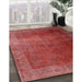 Machine Washable Contemporary Red Rug in a Family Room, wshcon1183