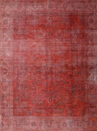 Machine Washable Contemporary Red Rug, wshcon1183