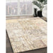 Machine Washable Contemporary Moccasin Beige Rug in a Family Room, wshcon1184