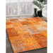 Machine Washable Contemporary Orange Red Rug in a Family Room, wshcon1185