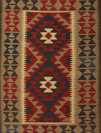 Machine Washable Contemporary Saffron Red Rug, wshcon1187