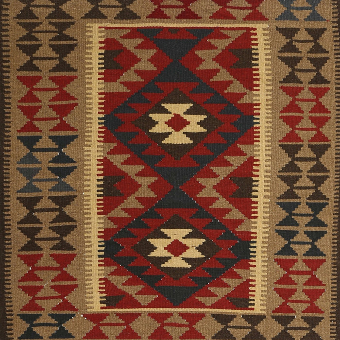 Sideview of Machine Washable Contemporary Saffron Red Rug, wshcon1187