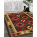 Contemporary Saffron Red Oriental Rug in Family Room, con1188