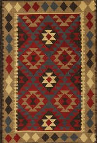 Machine Washable Contemporary Saffron Red Rug, wshcon1188