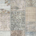 Square Contemporary Pale Silver Gray Patchwork Rug, con1189