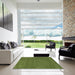 Square Contemporary Seaweed Green Modern Rug in a Living Room, con118