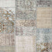 Square Contemporary Pale Silver Gray Patchwork Rug, con1190