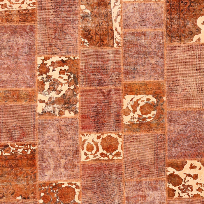 Contemporary Red Patchwork Rug, con1193