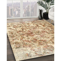 Contemporary Brown Gold Modern Rug, con1194