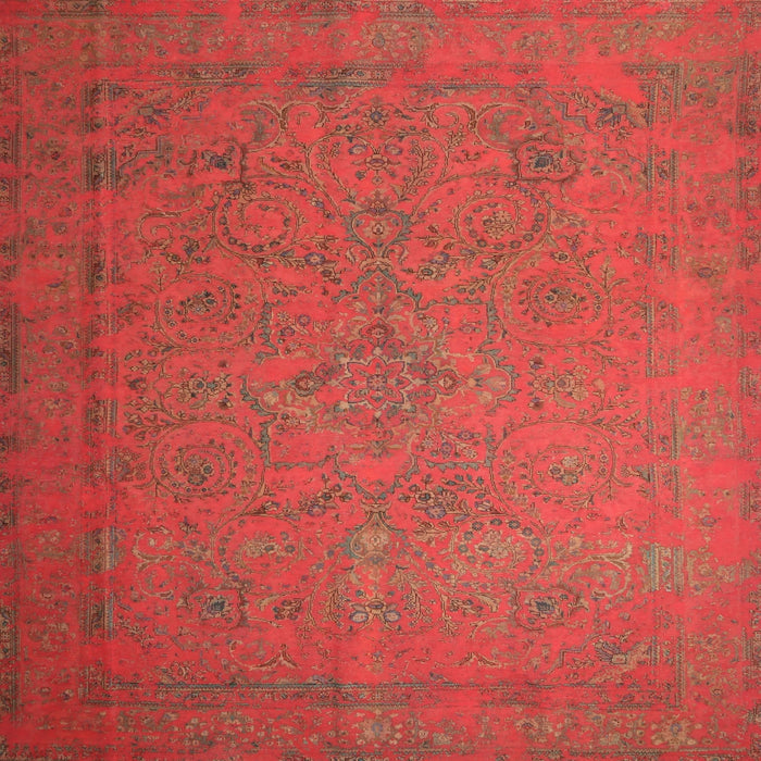 Sideview of Machine Washable Contemporary Red Rug, wshcon1195