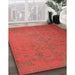 Machine Washable Contemporary Red Rug in a Family Room, wshcon1195