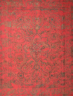 Machine Washable Contemporary Red Rug, wshcon1195