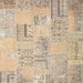 Square Contemporary Camel Brown Patchwork Rug, con1196