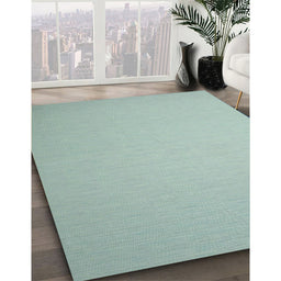 Contemporary Blue Green Modern Rug in Family Room, con1197