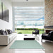 Square Contemporary Blue Green Modern Rug in a Living Room, con1197