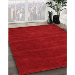 Contemporary Red Modern Rug in Family Room, con119