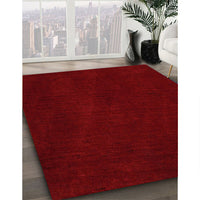 Contemporary Cranberry Red Modern Rug, con11