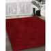 Contemporary Cranberry Red Modern Rug in Family Room, con11