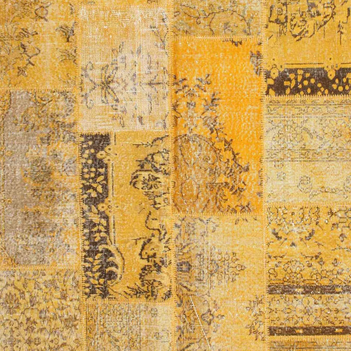 Contemporary Orange Patchwork Rug, con1201