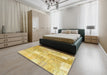 Machine Washable Contemporary Yellow Rug in a Bedroom, wshcon1202