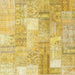 Square Contemporary Yellow Patchwork Rug, con1202