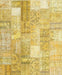 Contemporary Yellow Patchwork Rug, con1202