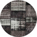 Square Machine Washable Contemporary Charcoal Black Rug, wshcon1203