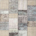 Square Contemporary Gunmetal Gray Patchwork Rug, con1204