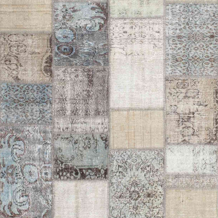 Contemporary Gunmetal Gray Patchwork Rug, con1204