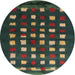 Sideview of Contemporary Dark Olive Green Modern Rug, con1205