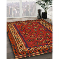 Contemporary Saddle Brown Oriental Rug, con1206