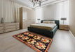 Machine Washable Contemporary Deep Red Rug in a Bedroom, wshcon1207