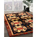 Contemporary Deep Red Modern Rug in Family Room, con1207