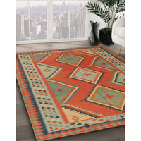 Contemporary Copper Green Oriental Rug, con1208