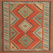 Square Contemporary Copper Green Oriental Rug, con1208