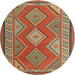 Sideview of Contemporary Copper Green Oriental Rug, con1208