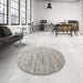 Round Contemporary Sage Green Modern Rug in a Office, con1210