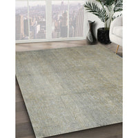 Contemporary Khaki Green Modern Rug, con1212