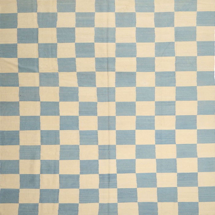 Square Contemporary Dark Gray Checkered Rug, con1214