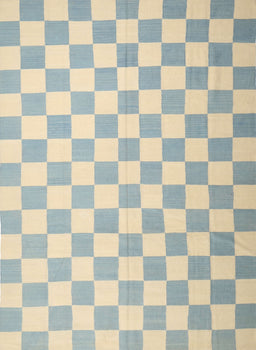 Contemporary Dark Gray Checkered Rug, con1214