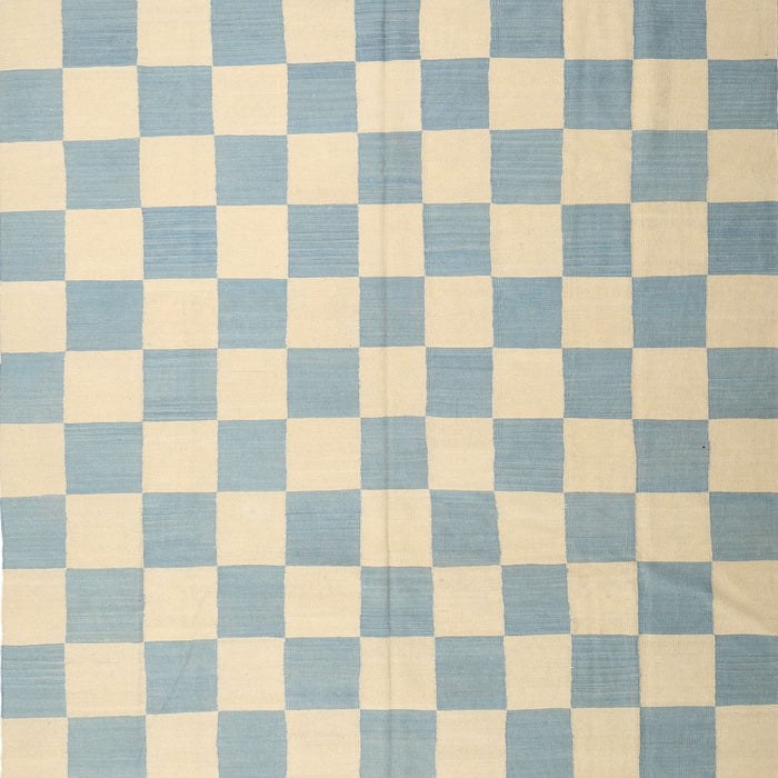 Contemporary Dark Gray Checkered Rug, con1214