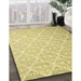 Machine Washable Contemporary Mustard Yellow Rug in a Family Room, wshcon1215