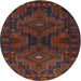 Sideview of Contemporary Reddish Brown Modern Rug, con1216