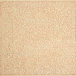 Square Contemporary Sandy Brown Modern Rug, con1219