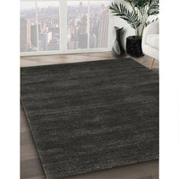 Contemporary Charcoal Black Modern Rug, con121