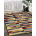 Contemporary Reddish Brown Modern Rug in Family Room, con1220