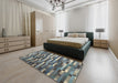 Machine Washable Contemporary Gray Rug in a Bedroom, wshcon1221